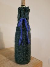 Load image into Gallery viewer, Why spend $5-7 dollars on a paper gift bag that gets thrown out right away? This knitted gift bag is washable, reusable, and can help keep your adult beverage cool if you're taking it to a picnic or outdoor party.  Other colors are available or contact Cozy Up! by Claire to order your custom colors. Email: CozyUpByClaire@gmail.com