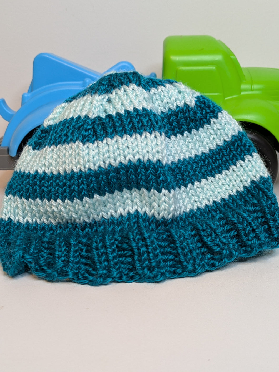 Baby Hat - 0 to 3 months - Blue Teal & Pale Aqua