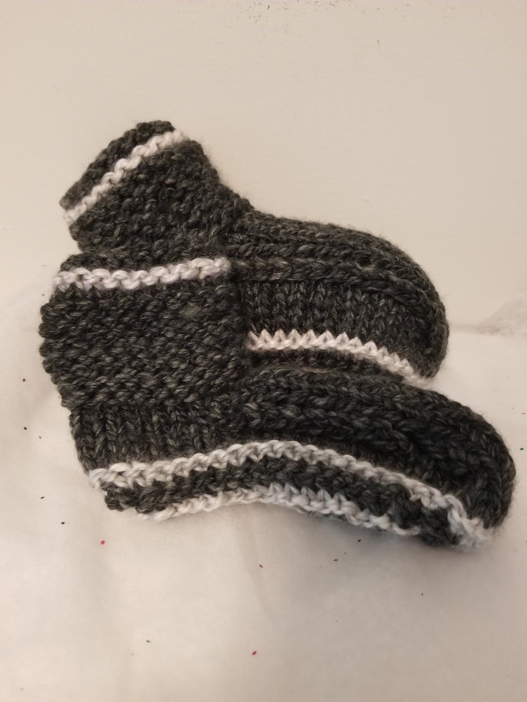 Adult Booties -  Charcoal Heather & Strawberry