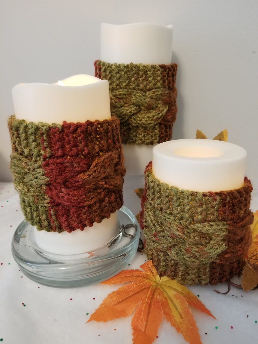 Candle Cozy - Autumn Stripe - small size