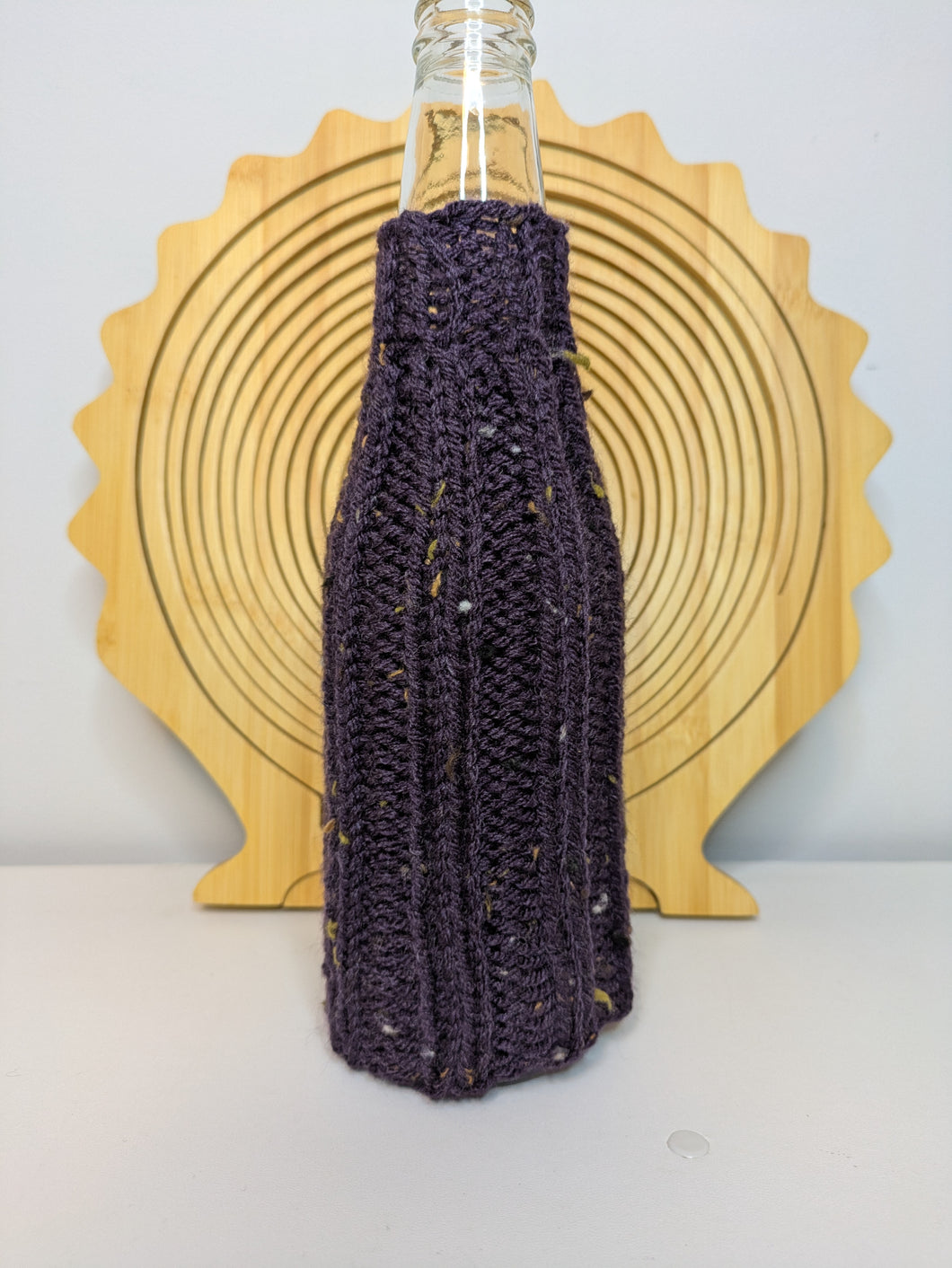 Classic Bottle Cozy  - Purple Tweed