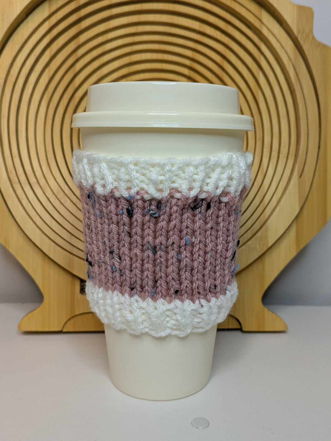 Cup Cuddler - Rose Tweed with White