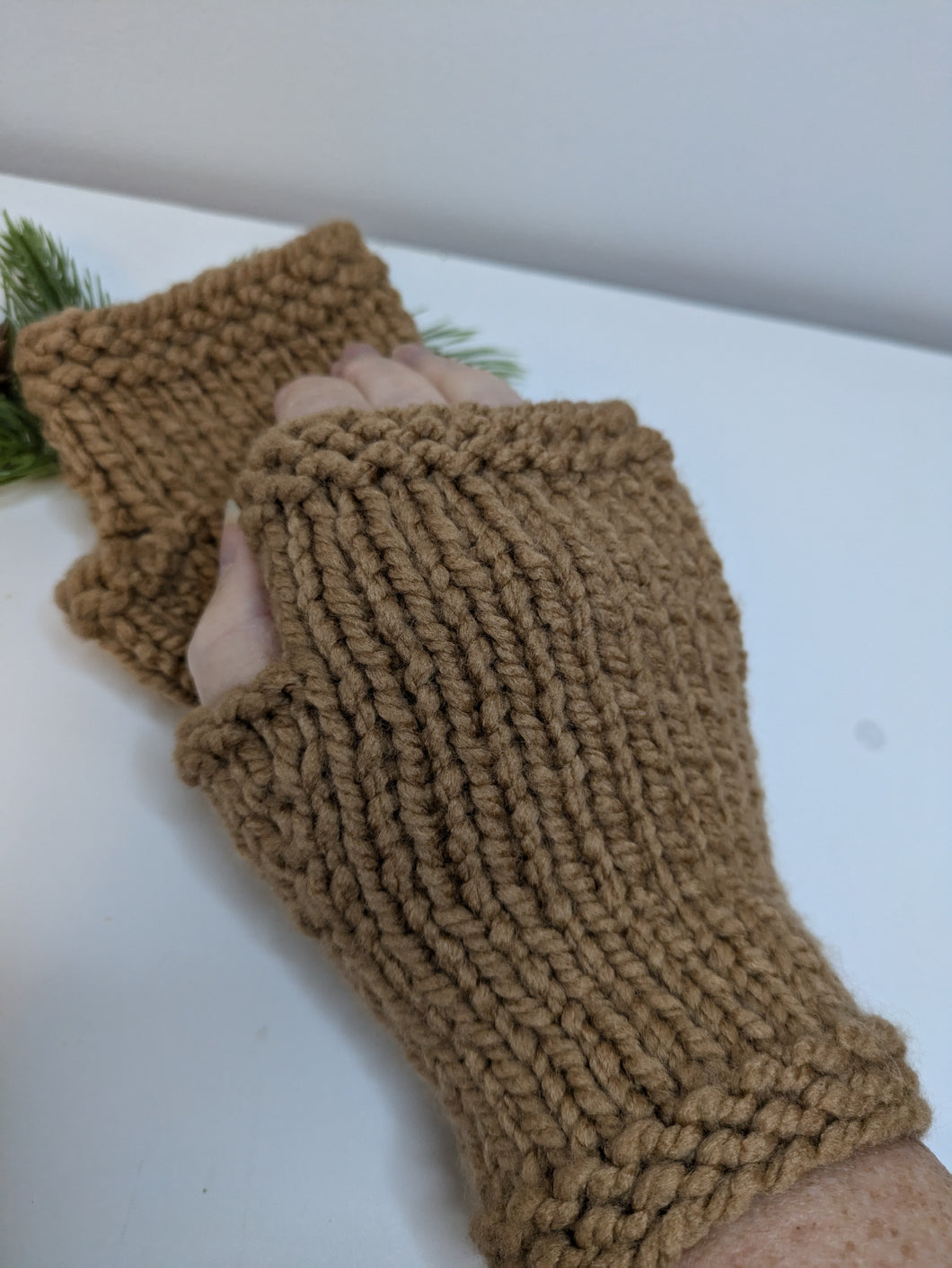 Fingerless Gloves - Caramel - size (7