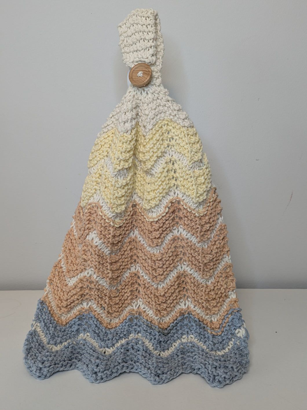 Hanging Kitchen Towel - Beach View & Off-White