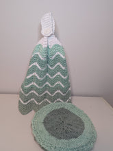 Load image into Gallery viewer, Hanging Kitchen Towel - High Tide &amp; White
