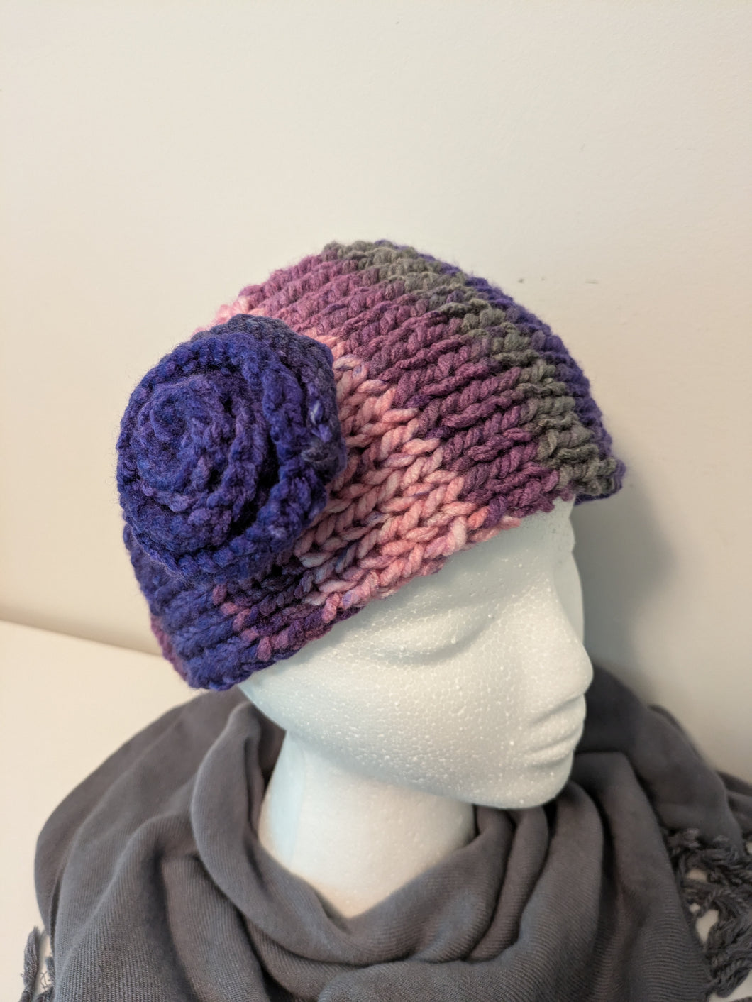 Headband Earwarmer - Flower style - Color: Cherry Blossom