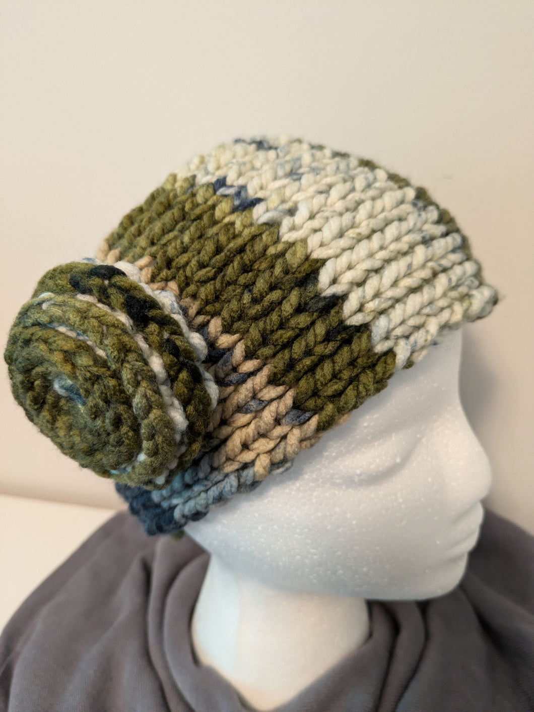 Headband Earwarmer - Flower style - Color: River's Edge