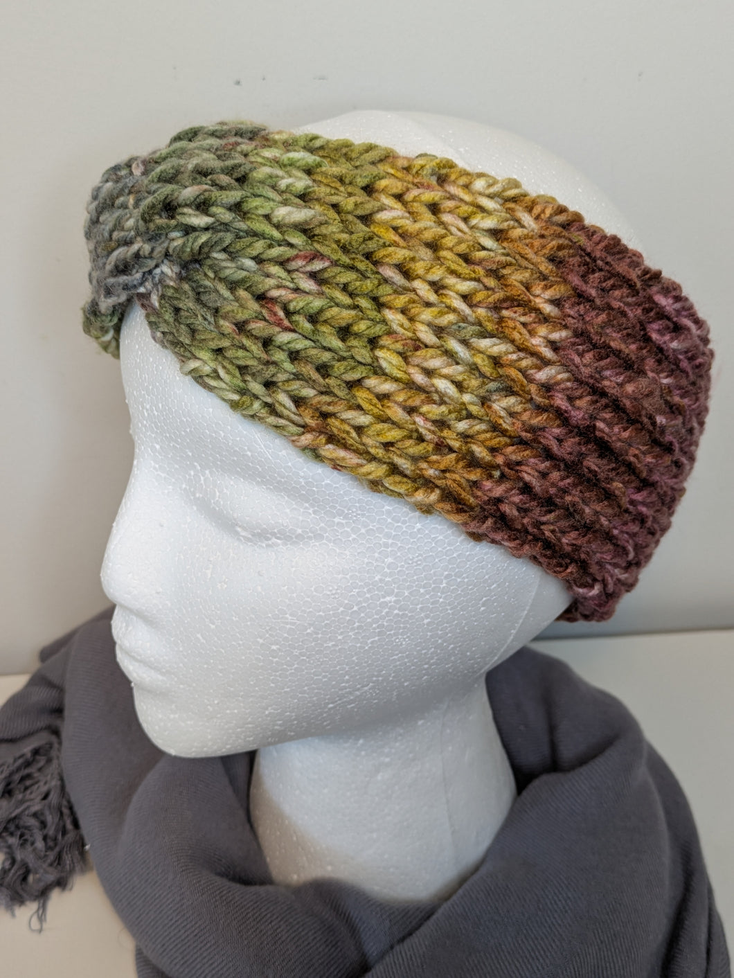 Headband Earwarmer - Twist style - Color: Cinnamon Cedar