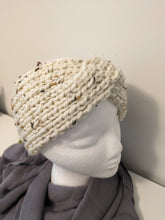 Load image into Gallery viewer, Headband Earwarmer - Twist style - Color: Cream Tweed
