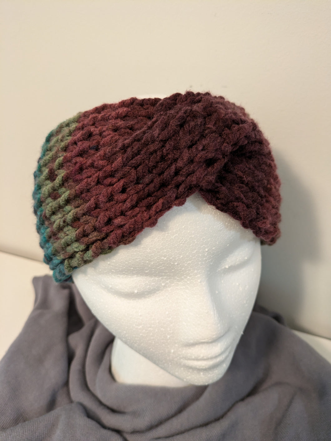 Headband Earwarmer - Twist style - Color: Mulberry Bush