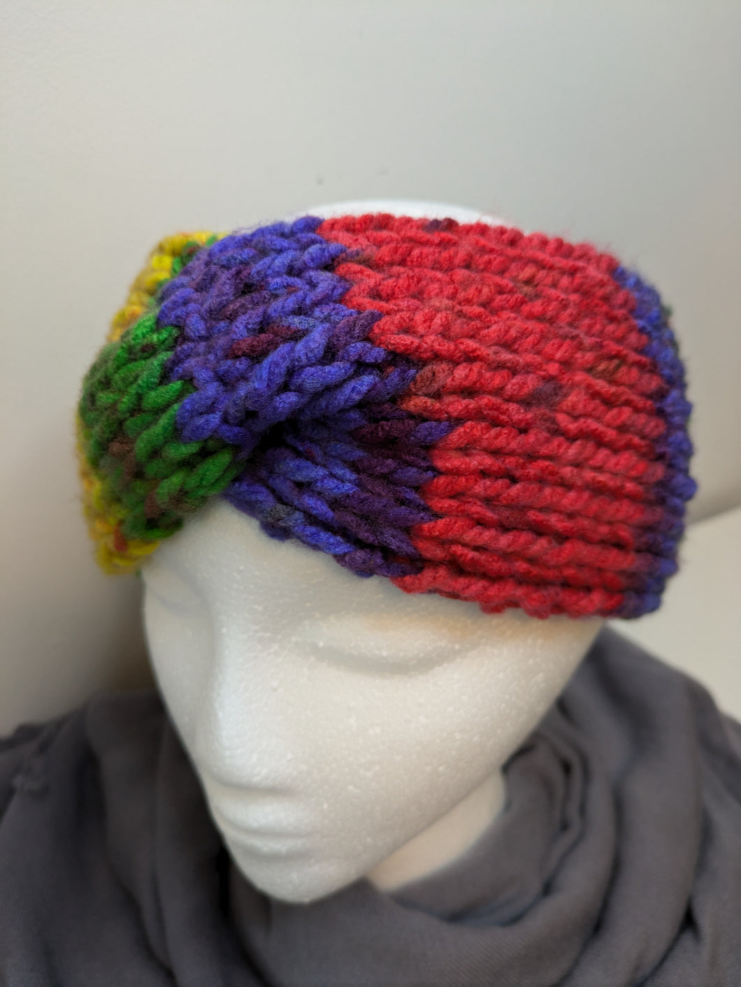 Headband Earwarmer - Twist style - Color: Primary Multi