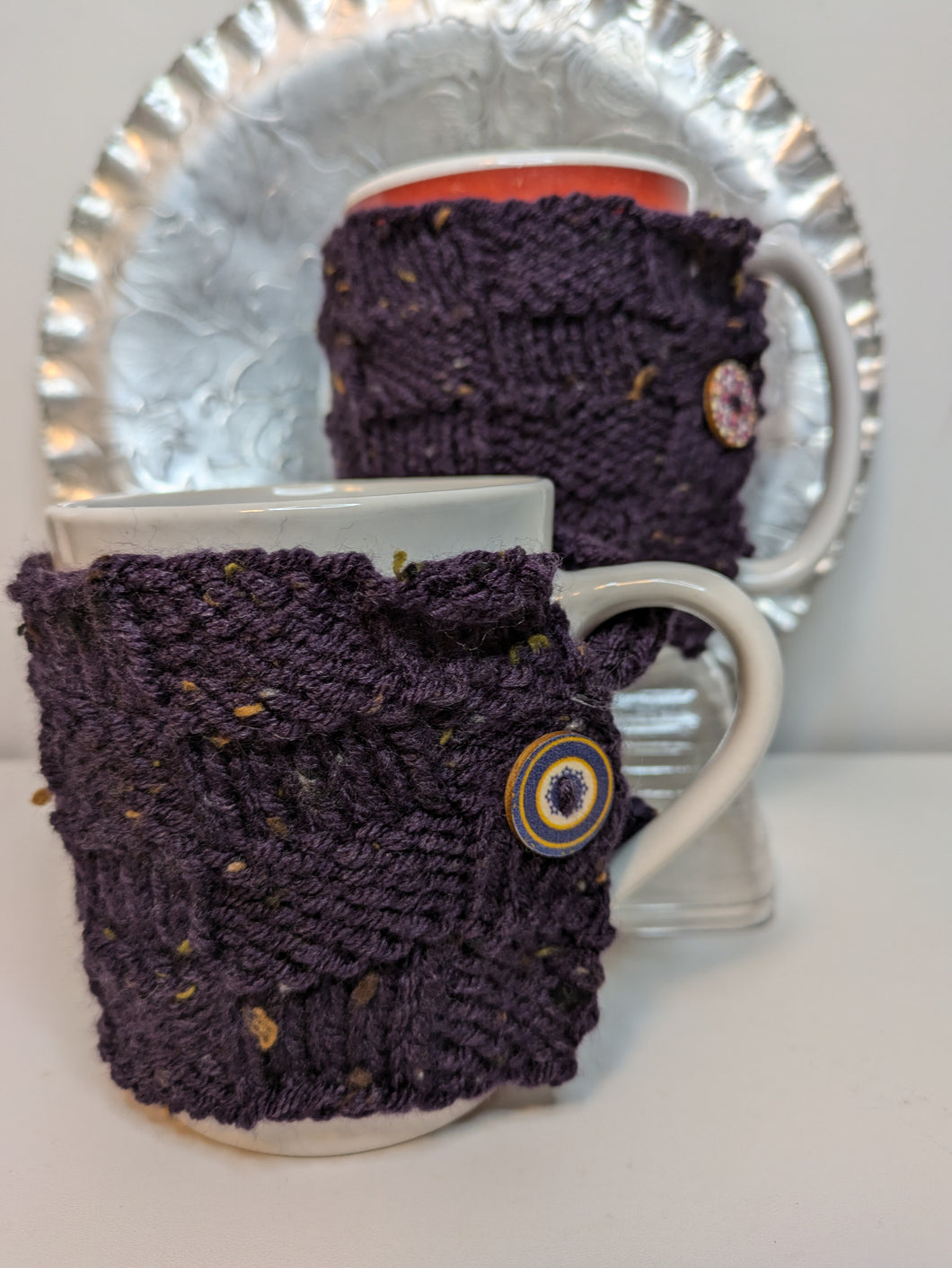 Mug Hug – Purple Tweed – Basketweave style