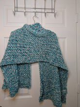 Load image into Gallery viewer, That&#39;s A Wrap! Aqua &amp; White Tweed
