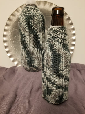 Classic Bottle Cozies fit glass or plastic bottles. Knit in a traditional ribbed style. $5 each in many different colors.  Check out the rest of the site for other patterns. Or if you are looking for a custom color or style, contact me at CozyUpByClaire@gmail.com. I'll be happy to work with you on your custom order